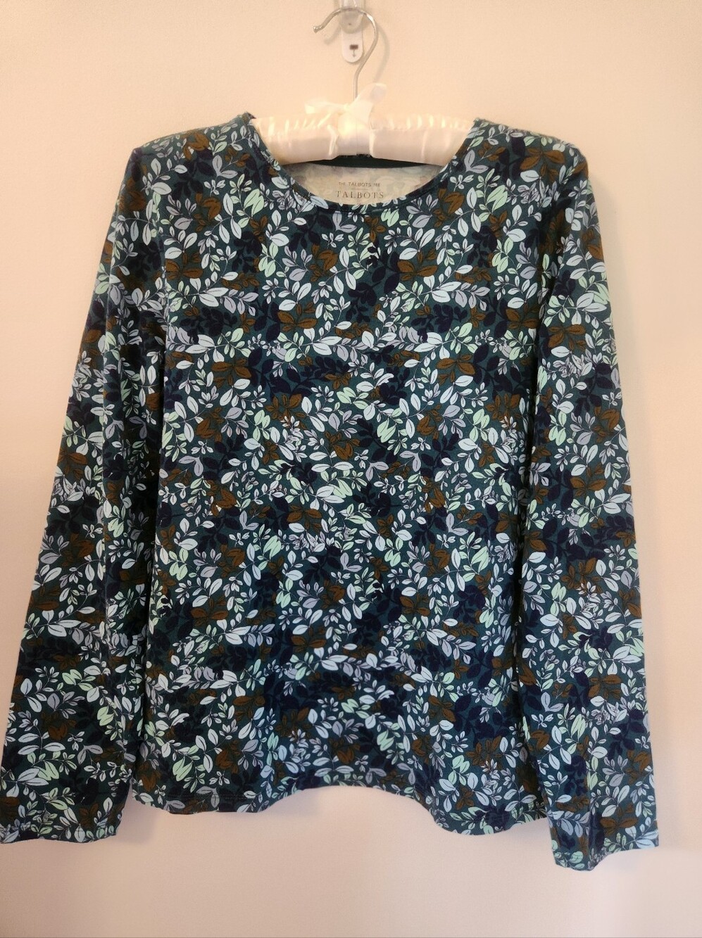 Talbots Green Floral Crewneck Tee - Picture 2 of 7